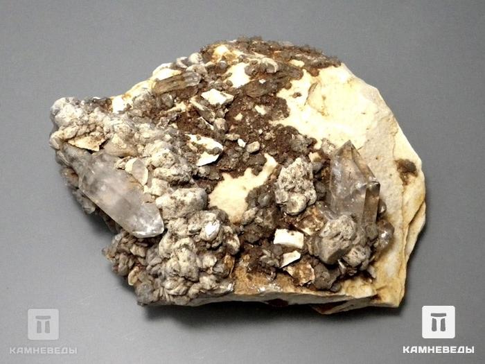 Горный хрусталь (кварц), кристаллы на мраморе, 10-232/1, фото 2