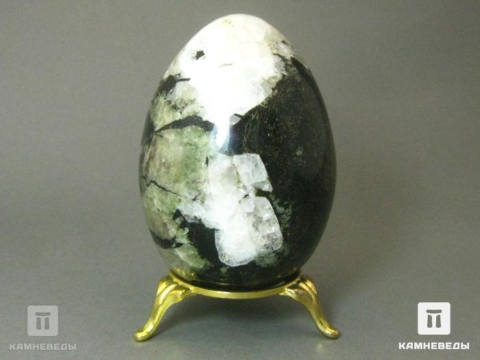 Яйцо из фенакита с хризобериллом и флогопитом, 8,5х6 см, 22-84, фото 3