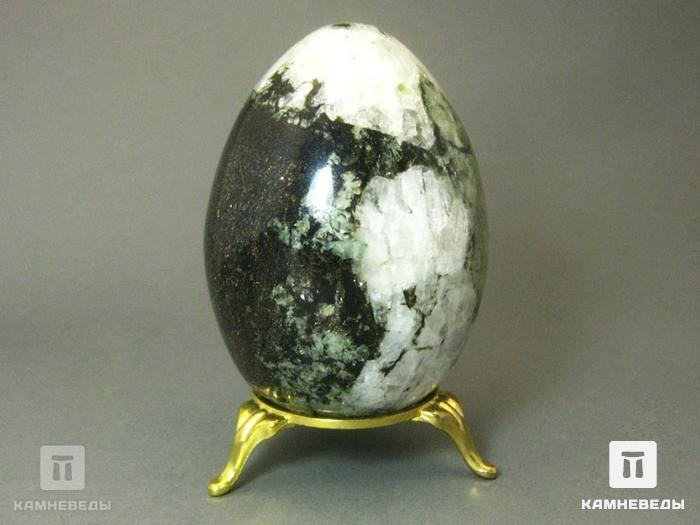 Яйцо из фенакита с хризобериллом и флогопитом, 8,5х6 см, 22-84, фото 4