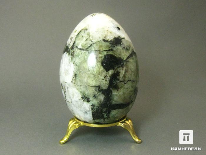 Яйцо из фенакита с хризобериллом и флогопитом, 8,5х6 см, 22-84, фото 1