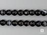 Бусины из чёрного агата (чёрного оникса), 63-67 шт. на нитке, 6-7 мм, огранка, 7-14, фото 1