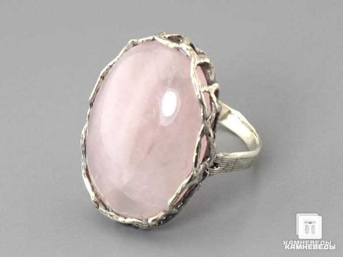 Комплект с розовым кварцем, кольцо и серьги, 45-54, фото 3