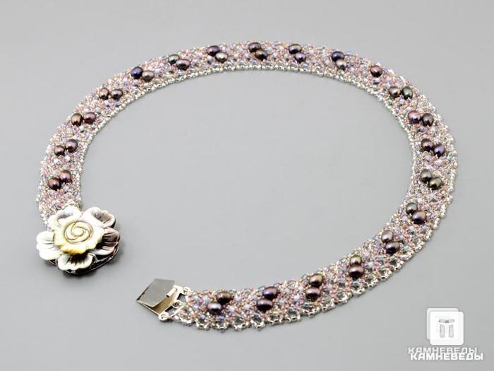 Ожерелье с жемчугом и перламутром, 46-88/115, фото 3