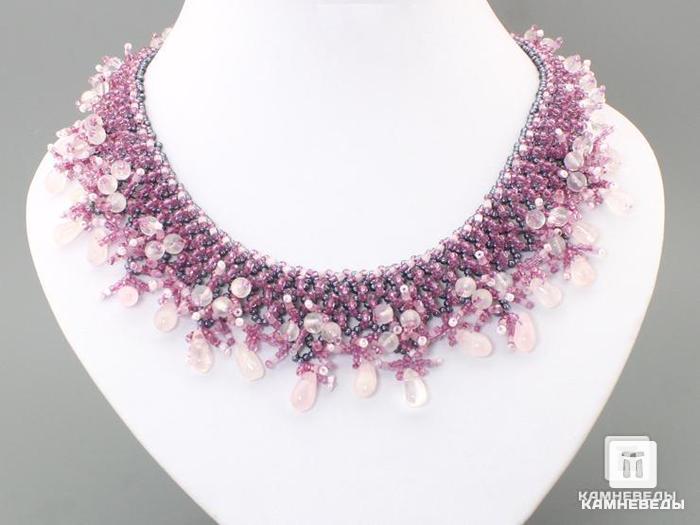 Ожерелье с розовым кварцем, 46-88/131, фото 1