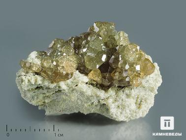 Демантоид (зелёный андрадит), Андрадит, Гранат. Демантоид, кристаллы на породе 3,3х2,3х2,1 см