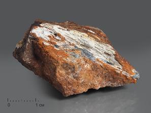 Сенармонтит, Антимонит, Стибнит. Сенармонтит (псевдоморфоза по антимониту), 4,1х3х2,3 см