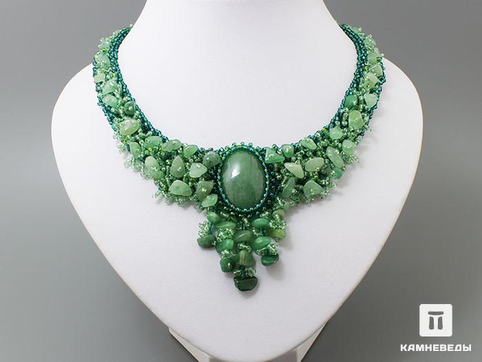 Ожерелье с зеленым кварцем, 46-88/92, фото 1