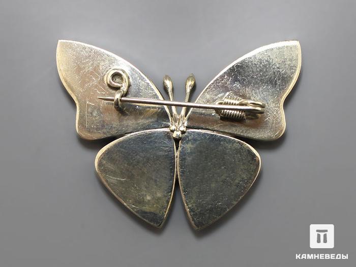 Брошь «Бабочка» с турмалином (рубеллит), 42-10, фото 2