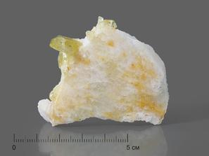 Бразилианит, Альбит. Бразилианит на альбите, 5,7х4,8х1,4 см
