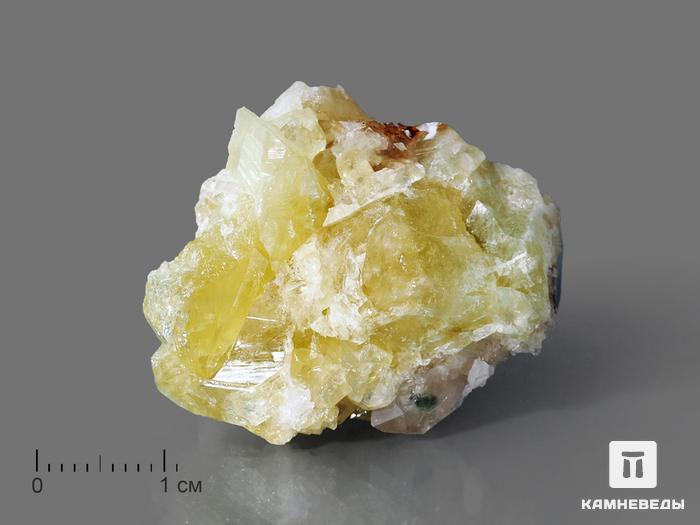 Бразилианит с альбитом, 3,4х3,3х2,9 см, 10-246/7, фото 1