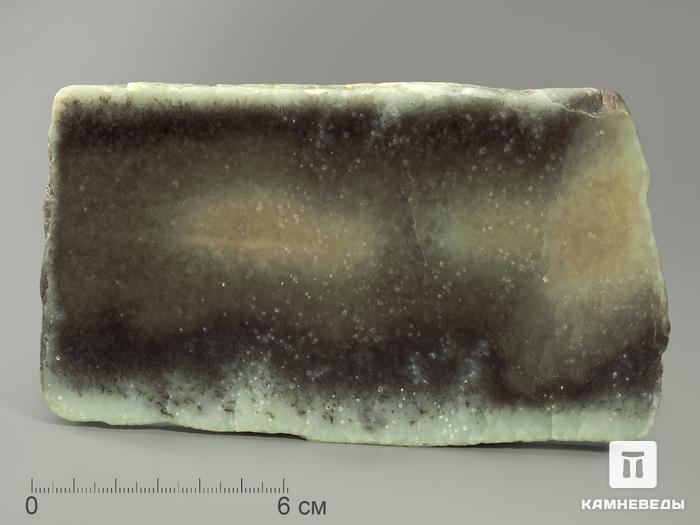 Нефрит моховой, полированный срез 14х8 см, 4396, фото 1
