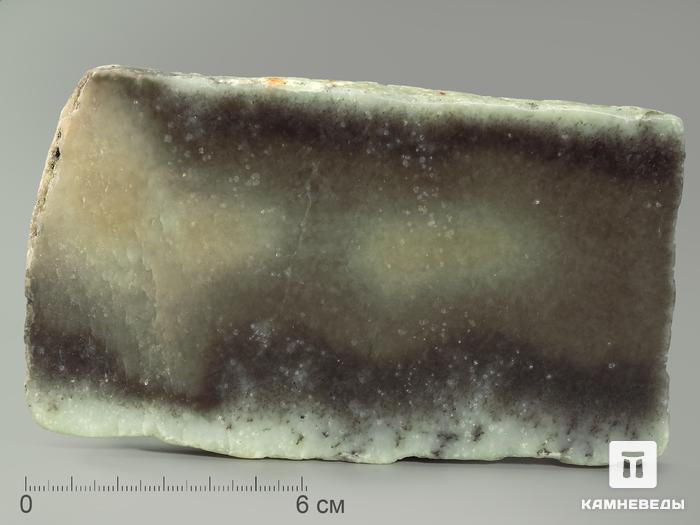 Нефрит моховой, полированный срез 14х8 см, 4396, фото 2