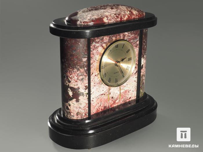 Настольные часы из яшмы и долерита, 18,5х18х10 см, 6169, фото 3