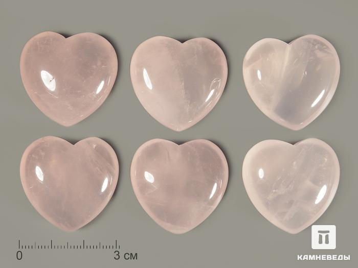 Сердце из розового кварца, 2,5x2,5х1,2 см, 23-244, фото 1