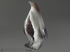 Пингвин из агата с жеодой кварца, 19,2х12,1х7,2 см