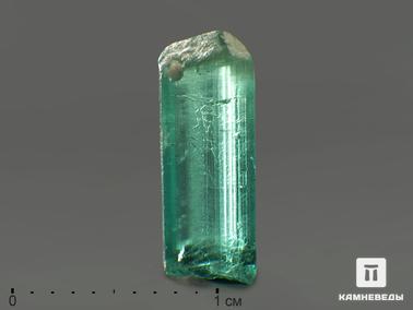 Турмалин, Индиголит. Турмалин (индиголит), кристалл 1,3х0,5х0,4 см