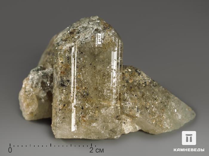 Топаз, сросток кристаллов в пластиковом боксе 2,3х1,7х1,5 см, 11535, фото 1