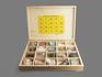 Коллекция минералов и разновидностей (20 образцов, состав №6) в деревянной коробке, 15198, фото 1