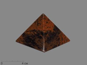 Пирамида из коричневого обсидиана, 8х8х5,9 см