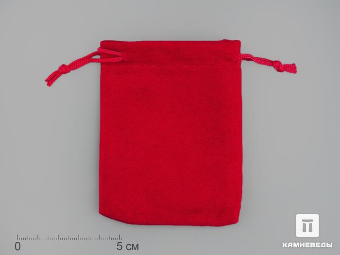 Мешочек бархатный, красный, 9х7 см, 96-2/8, фото 1
