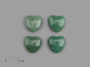 Сердце из зелёного авантюрина, 2,5x2,5х1,2 см