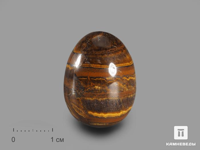 Яйцо из тигрового глаза с гематитом, 2,5х1,8 см, 22-49/4, фото 1
