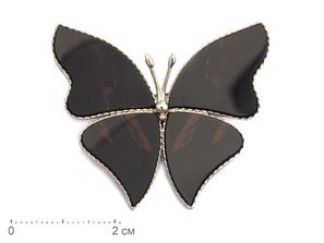 Брошь «Бабочка» с коричневым обсидианом, 4,3х3,8х0,2 см