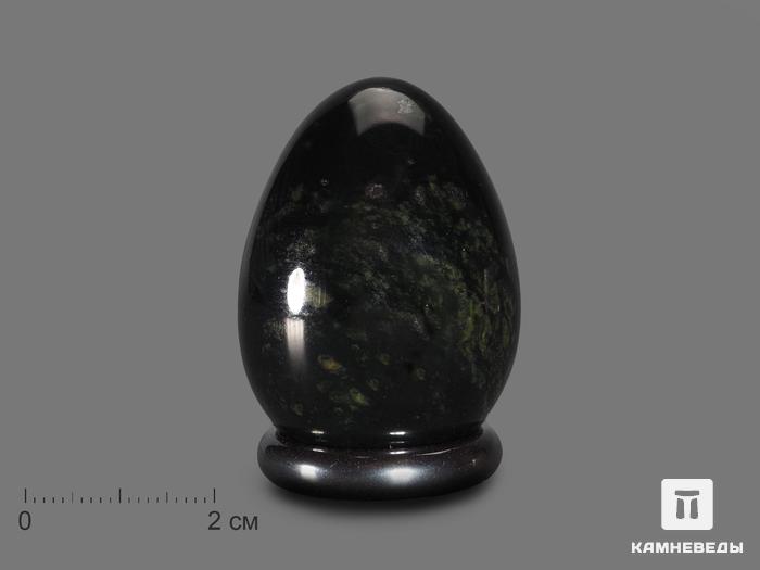 Яйцо из чёрного нефрита, 4х3 см, 18430, фото 1