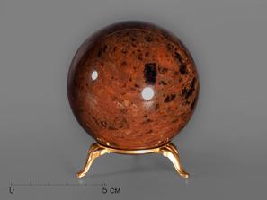 Обсидиан. Шар из обсидиана коричневого, 70-71 мм