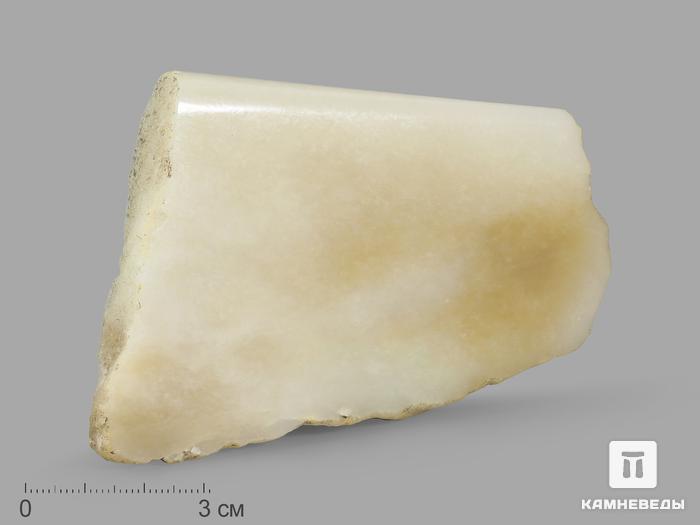 Нефрит светлый, полированный срез 10х6,7х1,7 см, 19617, фото 1
