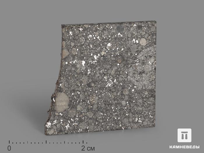 Метеорит Aba Panu, пластина в боксе 3х3х0,1 см (4 г), 19813, фото 1