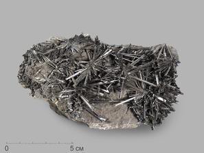 Антимонит, Стибнит. Антимонит (стибнит) в пластиковом боксе, 12,6х6,4х5,7 см