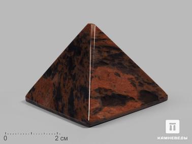Обсидиан. Пирамида из коричневого обсидиана, 4,5х4,5х3,3 см