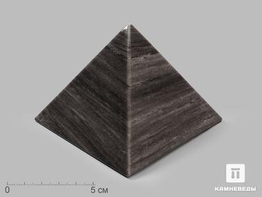 Обсидиан. Пирамида из серебристого обсидиана, 10х10х7,5 см