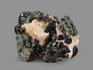 Шпинель чёрная кристаллы с кальцитом и диопсидом, 4,5х4х3,5 см, 10-197/18, фото 2