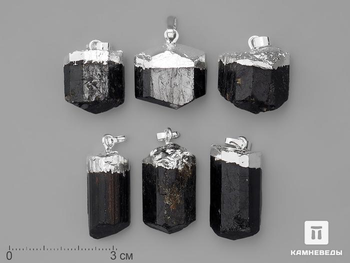 Кулон с кристаллом шерла (чёрный турмалин), 2,5-3,5 см, 40-83/3, фото 2