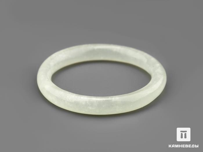 Кольцо из нефрита светлого, ширина 3-4 мм, 44-19/12, фото 1