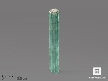 Турмалин, Индиголит. Турмалин (индиголит), кристалл 2,4х0,3х0,3 см