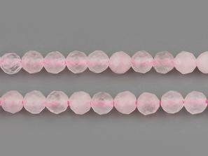 Бусины из розового кварца (огранка), 119-123 шт. на нитке, 3-4 мм