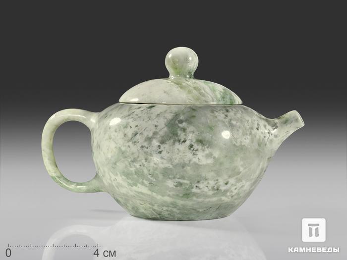 Чайник из пейзажного белого нефрита, 13х8,8х8 см, 22469, фото 1