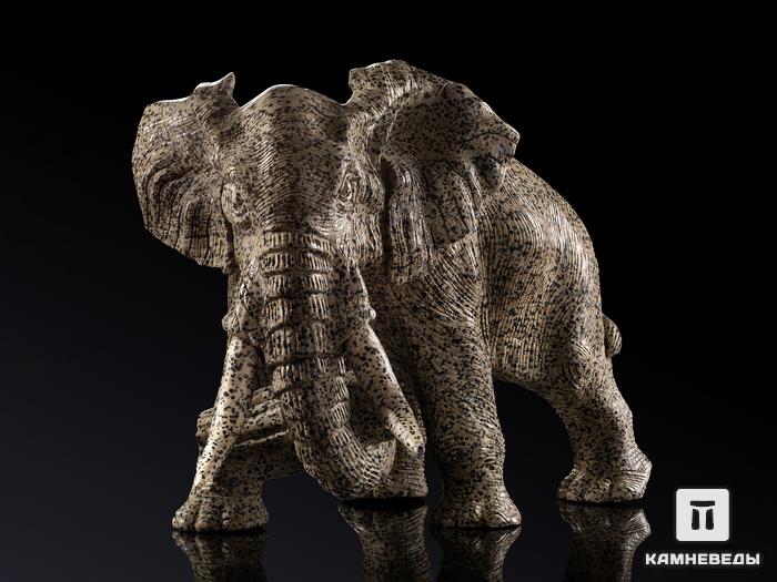 Слон из далматиновой яшмы (трахириодацита), 32х25х22,5 см, 19884, фото 1