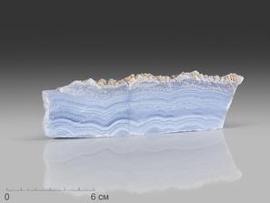 Агат голубой (сапфирин), полированный срез 11,7х3,5х0,6 см