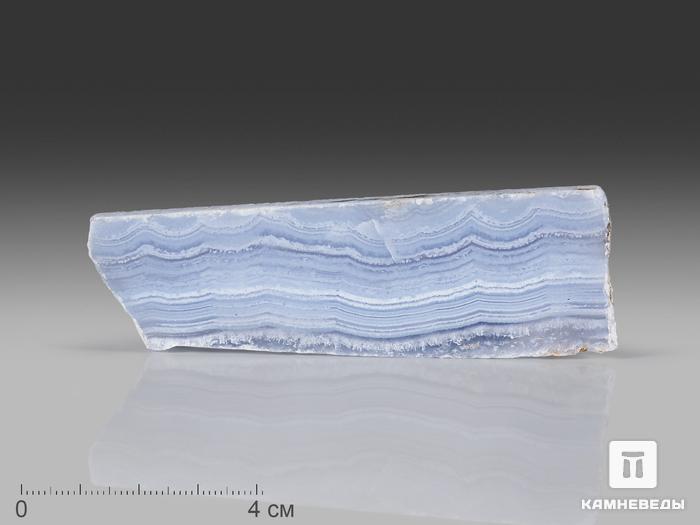 Агат голубой (сапфирин), полированный срез 6-9,5 см, 24325, фото 1