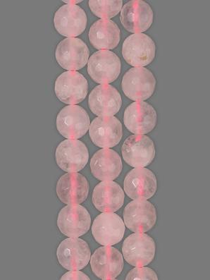 Бусины из розового кварца (огранка), 47-51 шт. на нитке, 8-9 мм