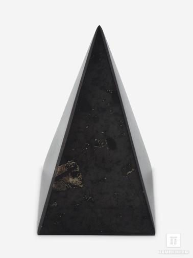 Шунгит. Пирамида из шунгита, полированная 10х5,5х5,5 см