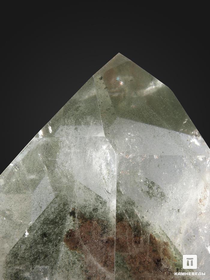 Горный хрусталь с фантомом, приполированный кристалл на деревянной подставке 25,5х13,5х12 см, 27327, фото 3