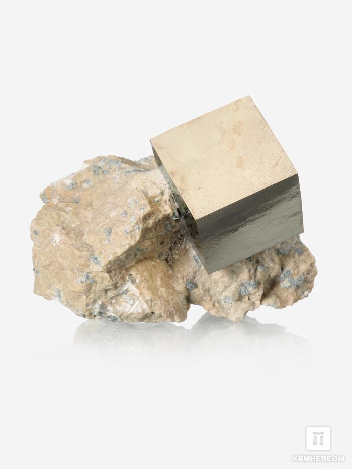 Пирит, кубический кристалл на породе 4,8х4 см, 27027, фото 2