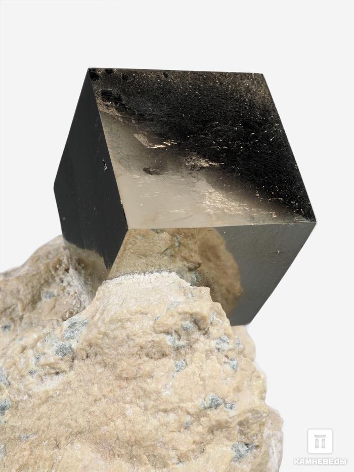 Пирит, кубический кристалл на породе 4,8х4 см, 27027, фото 3