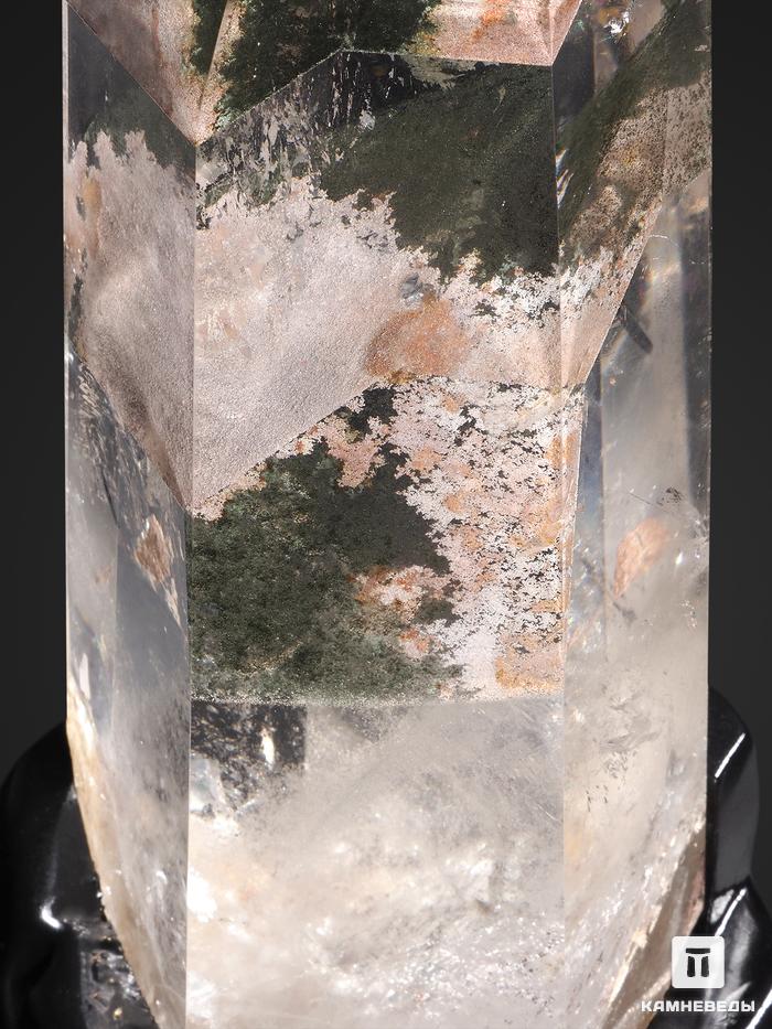 Горный хрусталь с фантомом, приполированный кристалл на деревянной подставке 30,5х13,5х12 см, 27328, фото 3