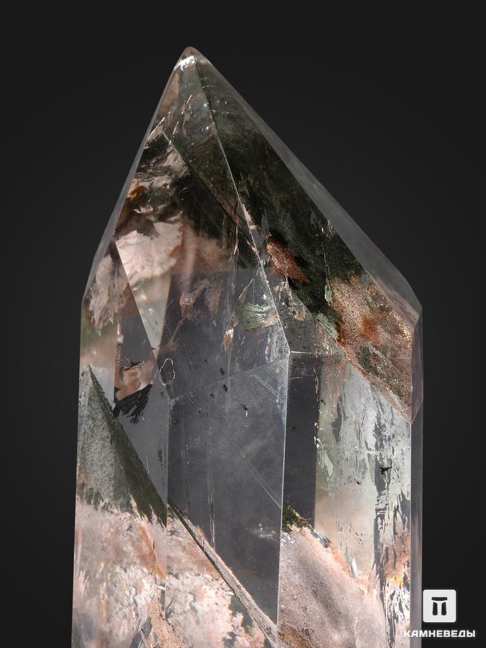 Горный хрусталь с фантомом, приполированный кристалл на деревянной подставке 30,5х13,5х12 см, 27328, фото 5